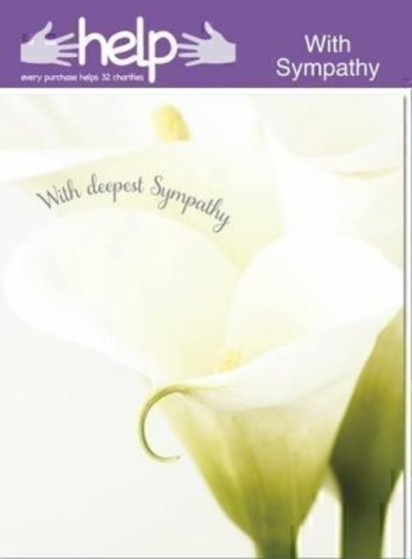 Sympathy Card Calla Lily Help Paper Rose. Part of the Help range for Paper Rose. By purchasing this card you are supporting 32 charities in the UK. For more information visit www.helpcards.org.uk This Sympathy card has 'With Deepest Sympathy' on the f